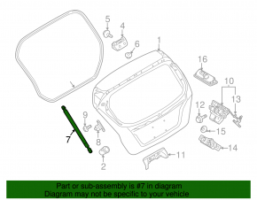 Амортизатор двери багажника левый Ford Fiesta 14-19 5d