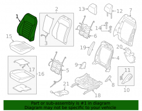 Водительское сидение Ford Fusion mk5 13-15 без airbag, электро, ткань черн