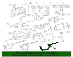 Накладка торпеды центральная Toyota Camry v70 21-24