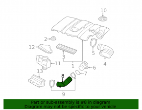 Воздуховод на коллектор VW Beetle 12-14 2.5