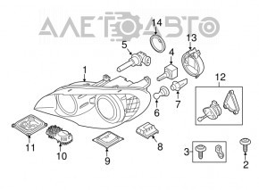Фара передняя левая BMW X5 E70 07-11 дорест ксенон