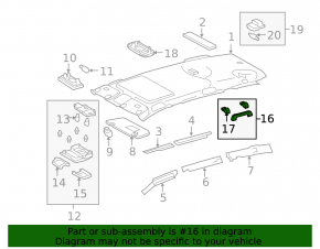 Ручка потолка передняя Toyota Highlander 08-13 серая
