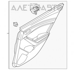 Обшивка дверей картка задня права Mazda 3 14-18 BM черн