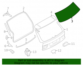 Стекло заднее двери багажника BMW X5 F15 14-18