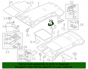 Ручка потолка передняя левая VW Jetta 11-18 USA серая