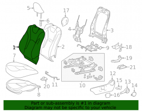 Водительское сидение Toyota Prius 50 19-20 без airbag, ткань, черно-серое, механическое, без подголовника, под химчистку