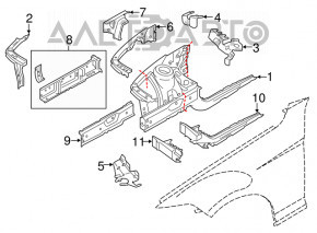 Четверть передняя правая BMW 4 F32/33/36 15-20 на кузове, черная