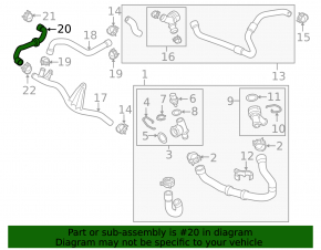 Патрубок системи охолодження Audi A3 8V 15-20 1.8T, 2.0T