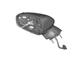 Зеркало боковое правое в сборе Ford Fusion mk5 13-17 11 пинов, поворотник, подогрев, белый