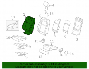 Пассажирское сидение Acura MDX 14-15 с airbag, электро, кожа черн