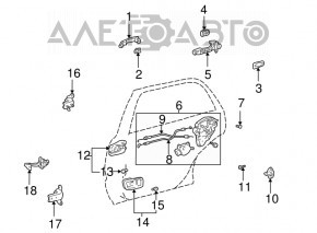 Ограничитель двери задней левой Toyota Highlander 01-07