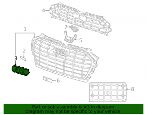 Эмблема решетки радиатора grill Audi Q5 80A 21-24 черный глянец