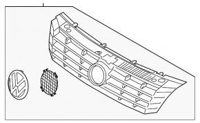 Решетка радиатора grill со значком VW Passat b7 12-15 USA,