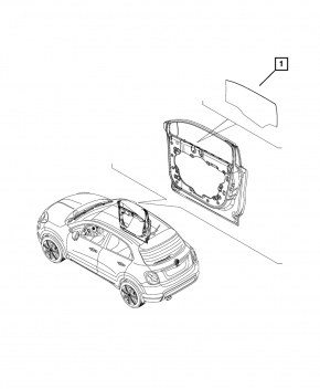 Стекло двери передней правой Fiat 500X 16-22