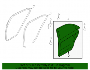 Дверь в сборе задняя левая Hyundai Sonata 11-15 hybrid белый WW7, тычка