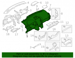 Торпедо передняя панель без AIRBAG Ford Explorer 11-15 дорест