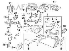 Консоль центральная подлокотник и подстаканники Mercedes W211 черн