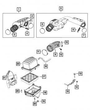 Воздухоприемник Dodge Durango 11-26 3.6, 5.7