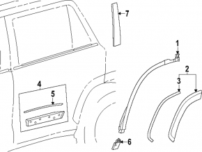Накладка двери нижняя задняя левая Toyota Land Cruiser 24-26