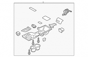 Накладка центральной консоли с подстакаником Hyundai Sonata 11-15 без накладки шифтера