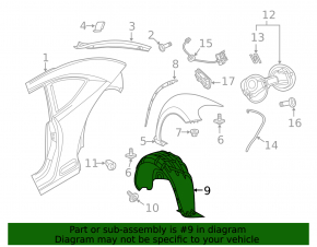 Подкрылок задний правый VW Beetle 12-19