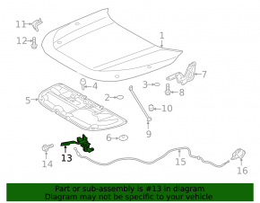 Замок капота Toyota Rav4 19-24 без датчика