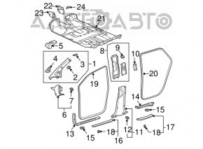 Накладка центральной стойки верхняя ремень левая Lexus RX300 RX330 RX350 RX400h 04-09 беж, под химч
