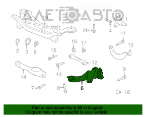 Цапфа задняя правая Ford Focus usa 08-11 с рычагом
