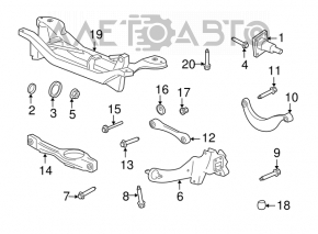 Цапфа задняя правая Ford Focus usa 08-11 с рычагом
