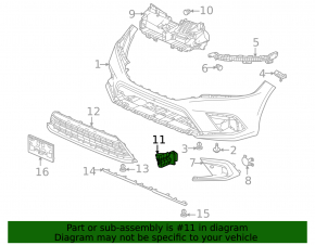 Повітропровід переднього бампера правий Honda Civic XI FE/FL 22-24 2.0