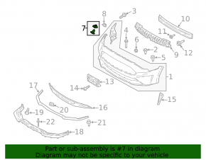 Крепление переднего бампера правое Ford Mustang mk6 18-23 рест
