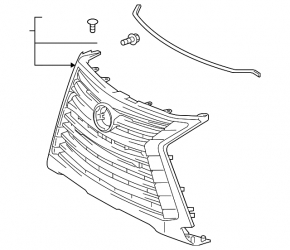 Решетка радиатора grill Lexus LX570 16-21 рест, хром