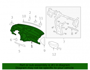 Торпедо передняя панель без AIRBAG Acura MDX 07-11 черн