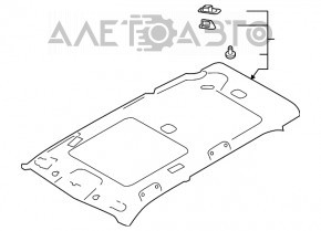 Обшивка потолка Subaru Forester 19-21 SK серая, под люк