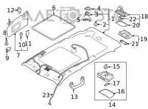 Обшивка потолка Subaru Forester 19-21 SK серая, под люк