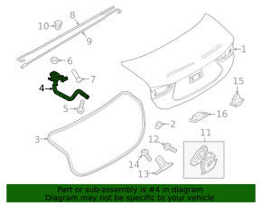 Петля крышки багажника левая Mazda 6 18-21