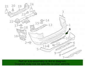 Заглушка буксировочного крюка заднего бампера BMW X3 G01 18-21