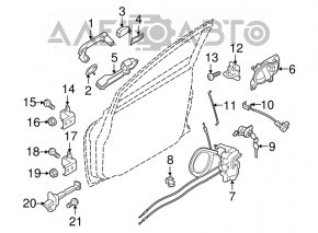 Заглушка внешней ручки передняя левая Nissan Versa 12-19 хром