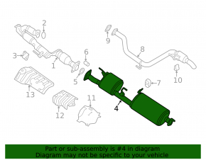 Выпускная трасса средняя часть Nissan Pathfinder 13-15 hybrid
