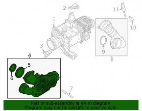 Патрубок интеркулера впуск правый Volvo XC60 22-23 B6
