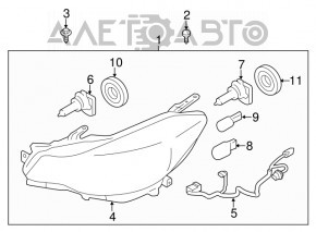 Фара передняя левая Subaru Impreza 17-23 GK галоген
