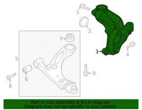 Цапфа передняя правая Volvo XC40 19-26