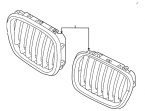 Решітка радіатора grill ніздря права BMW X5 F15 14-18 Pure Experience