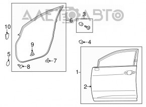 Дверь голая передняя правая Lexus RX350 RX450h 10-15