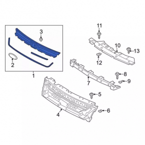 Решетка радиатора grill Ford Escape MK3 13-16 дорест без эмблемы хром полоска