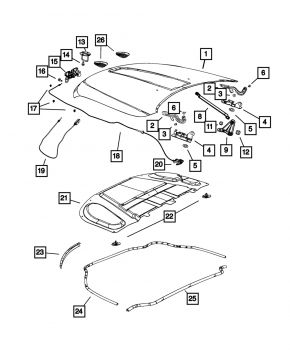 Воздухозаборник капота левый Jeep Grand Cherokee WK2 12-18