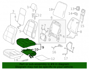 Пассажирское сидение Lexus ES300h ES350 13-14 без airbag, электро, кожа беж