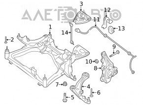 Цапфа передняя левая Nissan Maxima A36 16-23