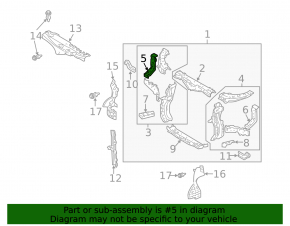 Усилитель нижний фартука крыла правого Lexus RX330 RX350 RX400h 04-08