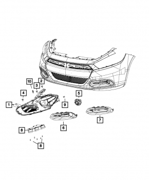 Противотуманная фара птф левая Jeep Compass 11-16